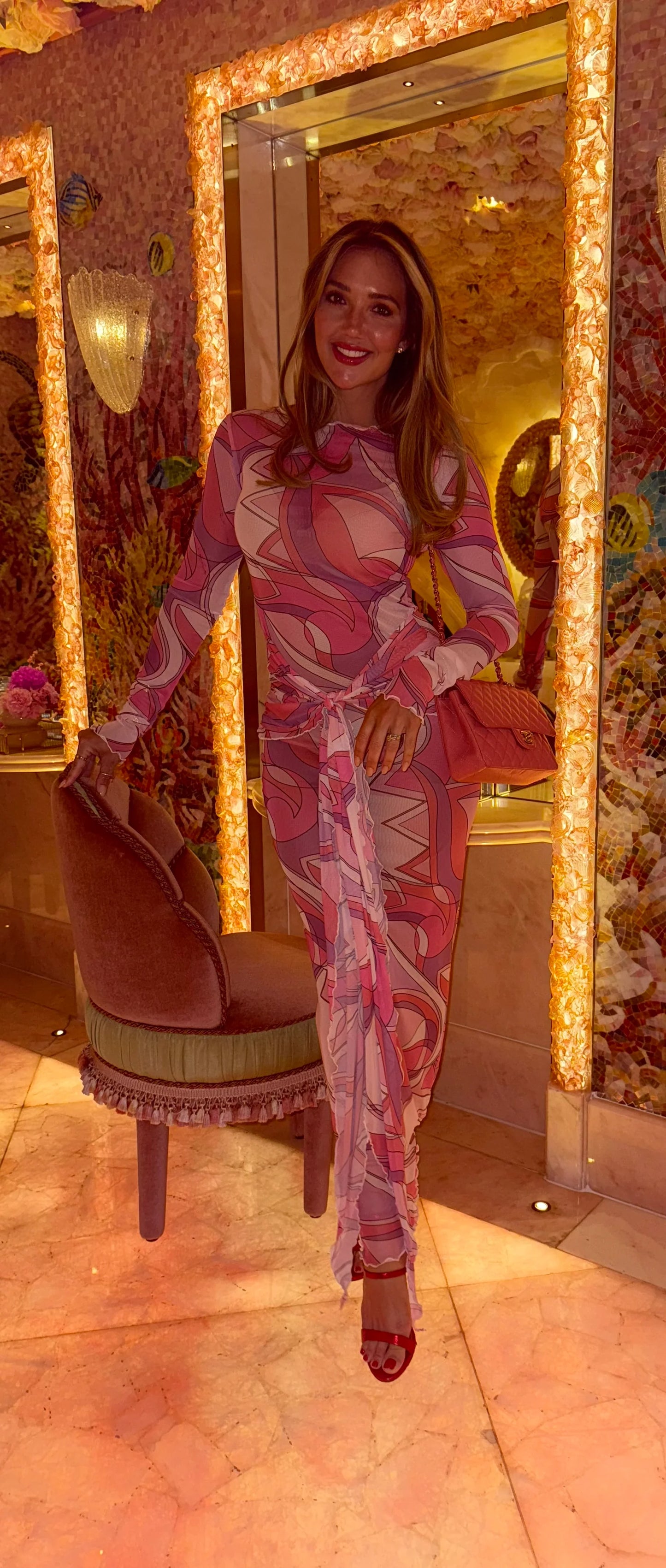 Load image into Gallery viewer, Mesh Tie Dress Pink
