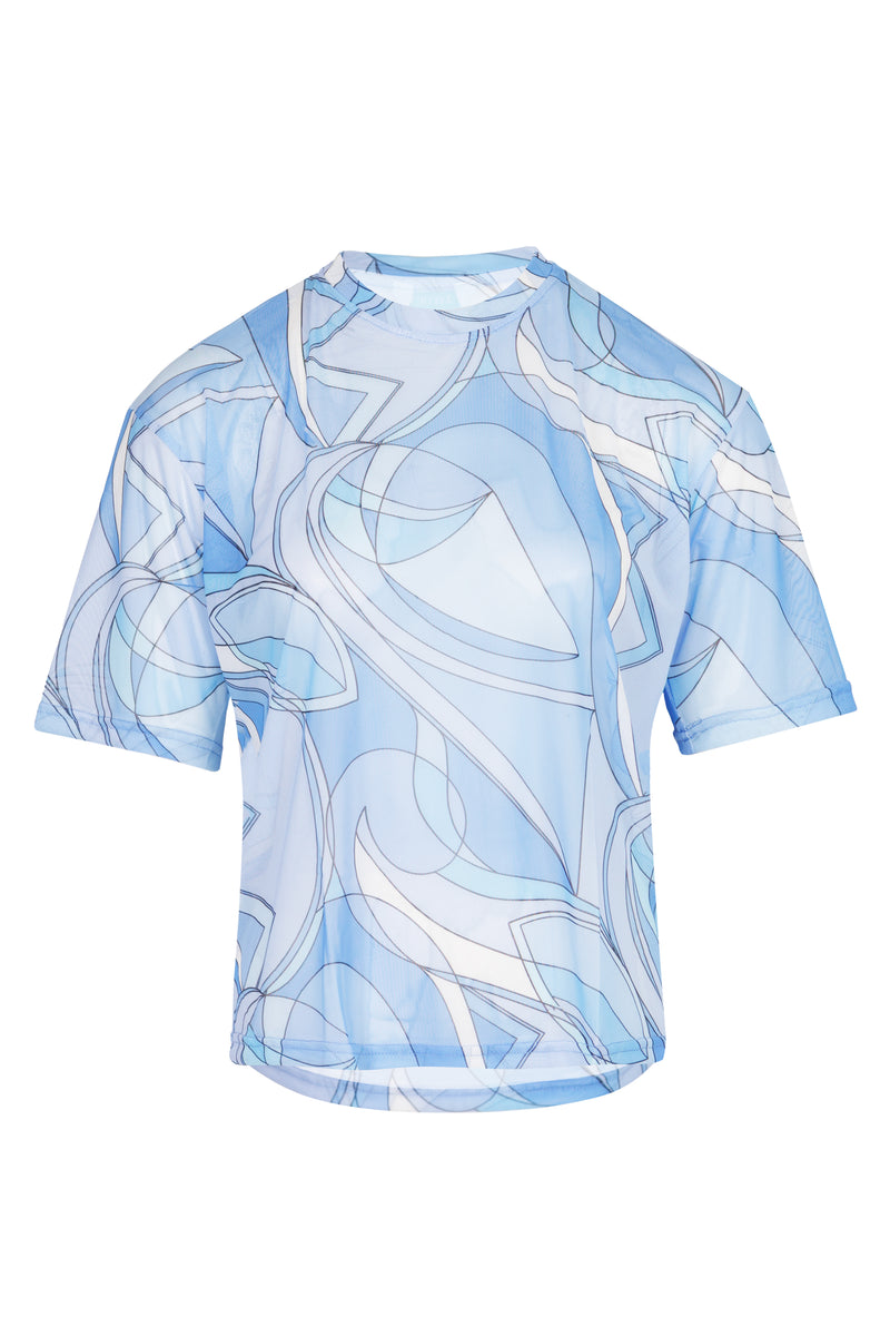 Mesh T-Shirt and Scrunchie Blue