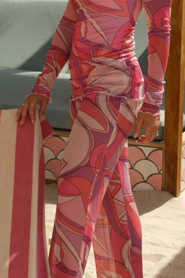 Mesh Wide Leg Pink