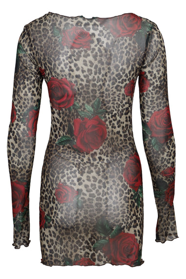 Mini Mesh Dress Leopard