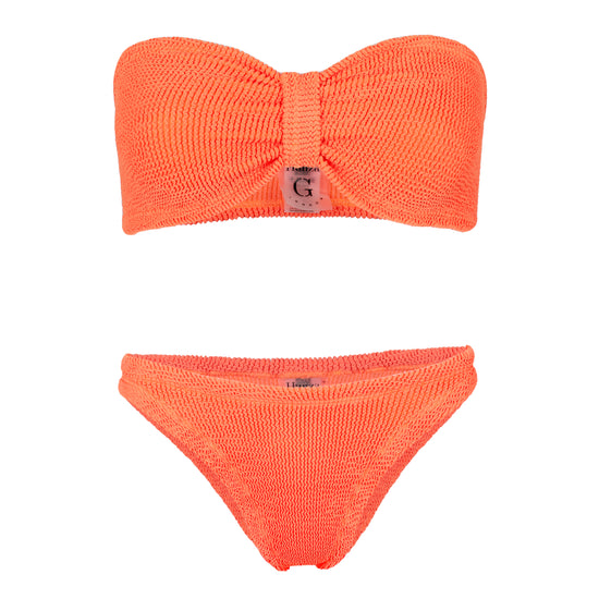 Orange Bikini Set with Bandeau Top - Jean Bikini