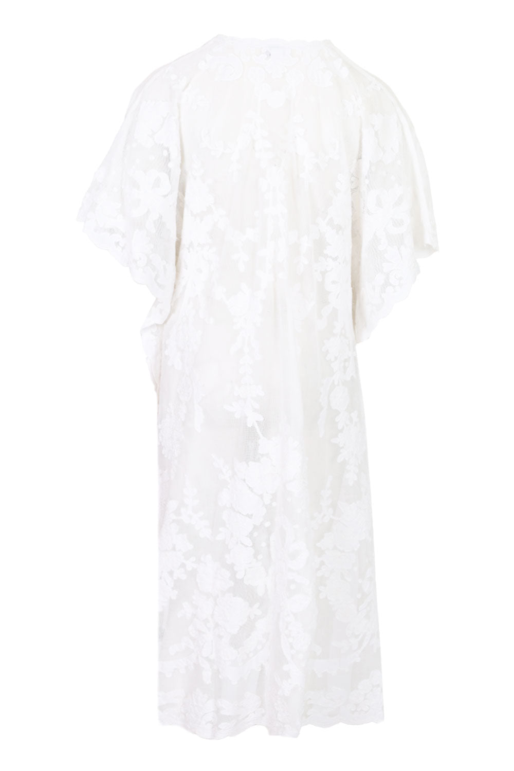 Load image into Gallery viewer, Net Kimono with Bow Embroidery White
