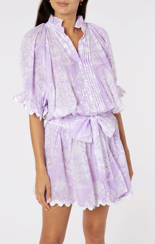 Blouson Dress In Palladio Print Lilac
