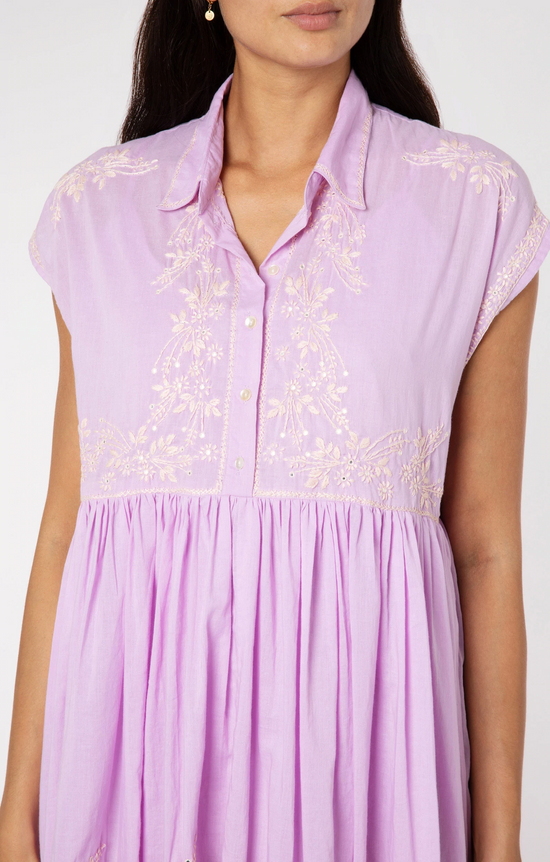 Poncho Dress: Lotus Embroidery & Lilac Slip Combinations