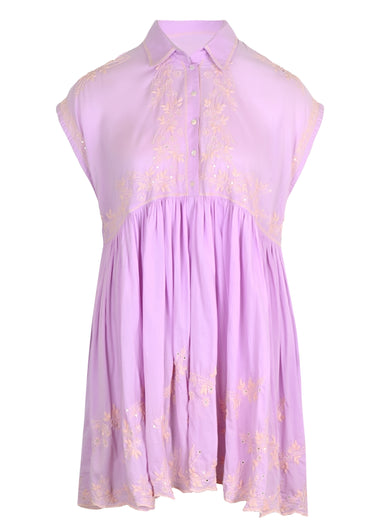 Poncho Dress: Lotus Embroidery & Lilac Slip Combinations