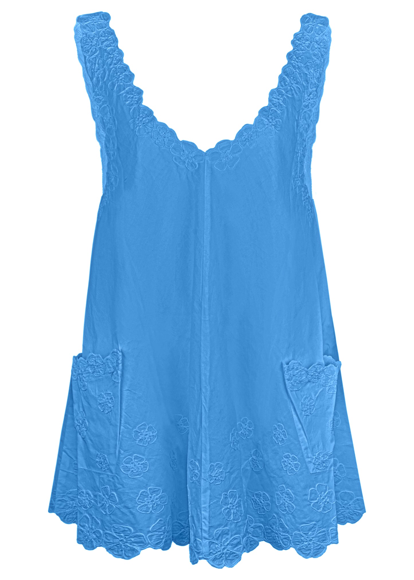 Load image into Gallery viewer, Poplin Low Back Dress with Cord Flower In Marine
