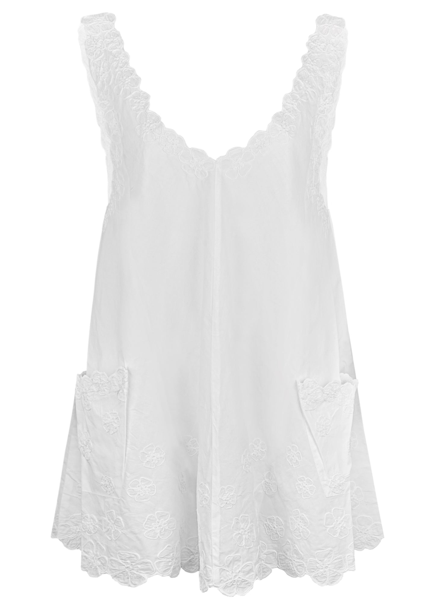Load image into Gallery viewer, Poplin Low Back Dress with Cord Flower In White

