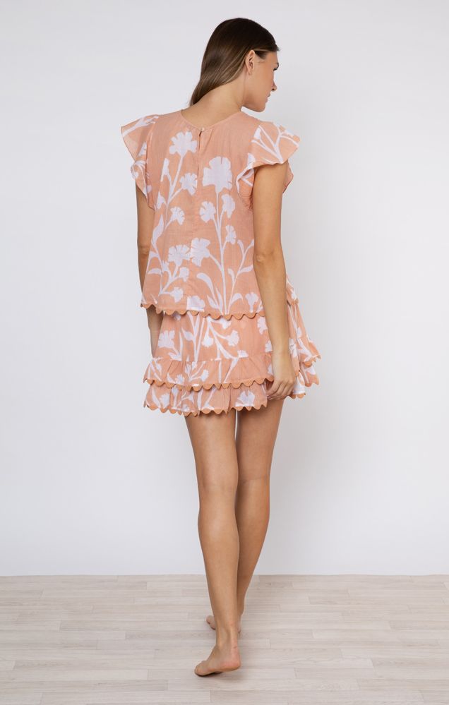 Load image into Gallery viewer, Sleeveless Frill Top Majorelle Print - Top
