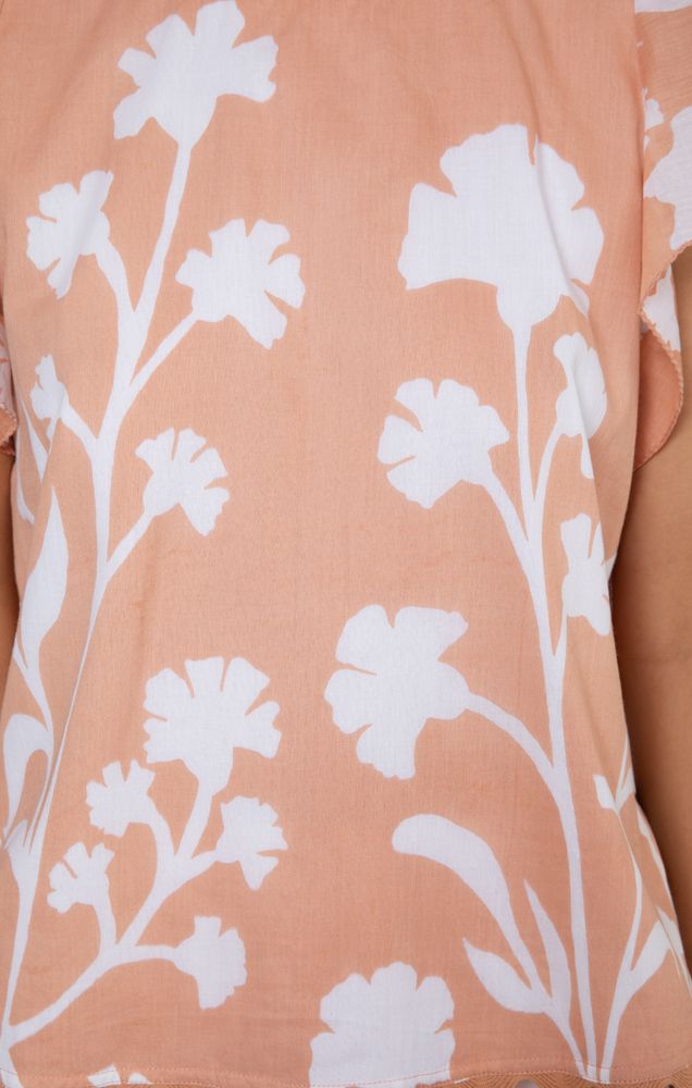 Load image into Gallery viewer, Sleeveless Frill Top Majorelle Print - Top
