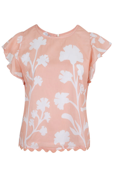 Sleeveless Frill Top Majorelle Print