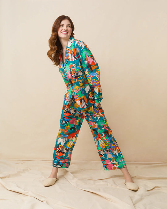 Fancy Dress Dogs Pyjama Set Teal - Pajama