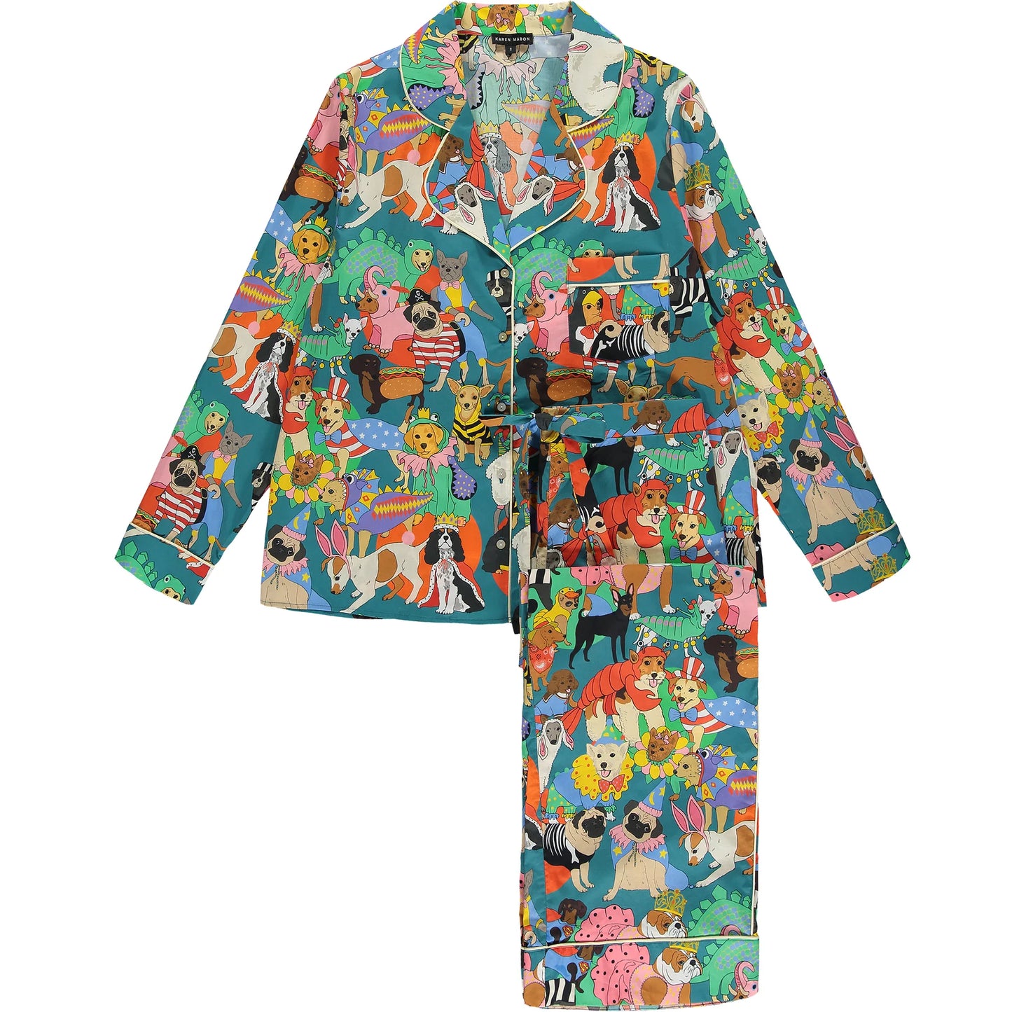 Load image into Gallery viewer, Fancy Dress Dogs Pyjama Set Teal - Pajama
