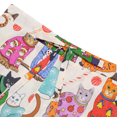 Christmas Jumper Cats Classic Long Sleeve Set Cream - Pajama