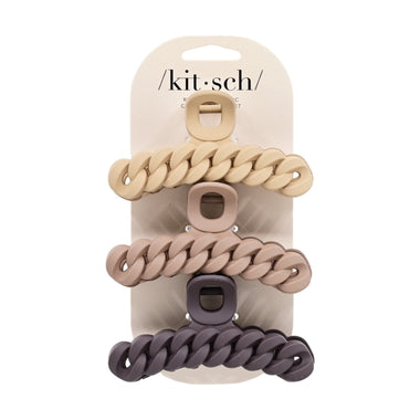 Eco-friendly Chain Claw Clip 3pcs Neutral - ONE SIZE - Hair Accesories