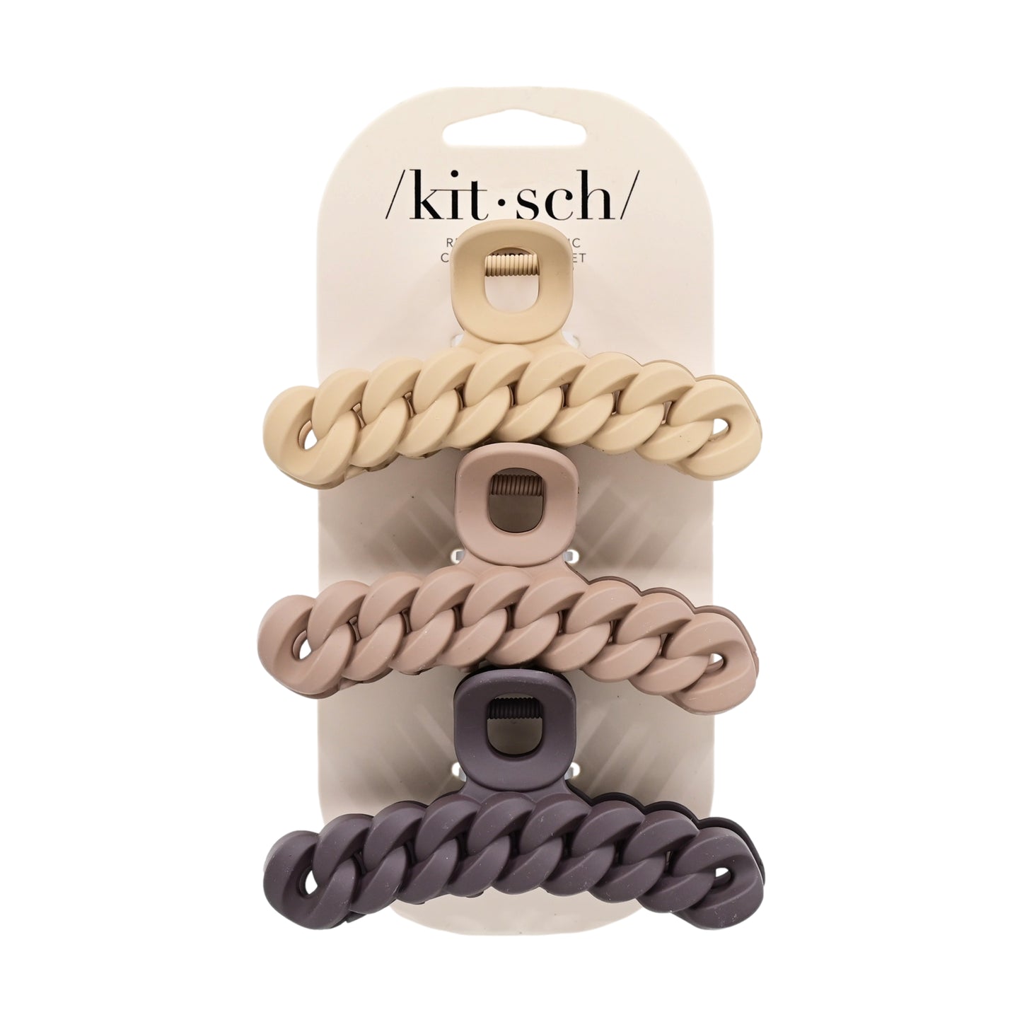 Load image into Gallery viewer, Eco-friendly Chain Claw Clip 3pcs Neutral - ONE SIZE - Hair Accesories
