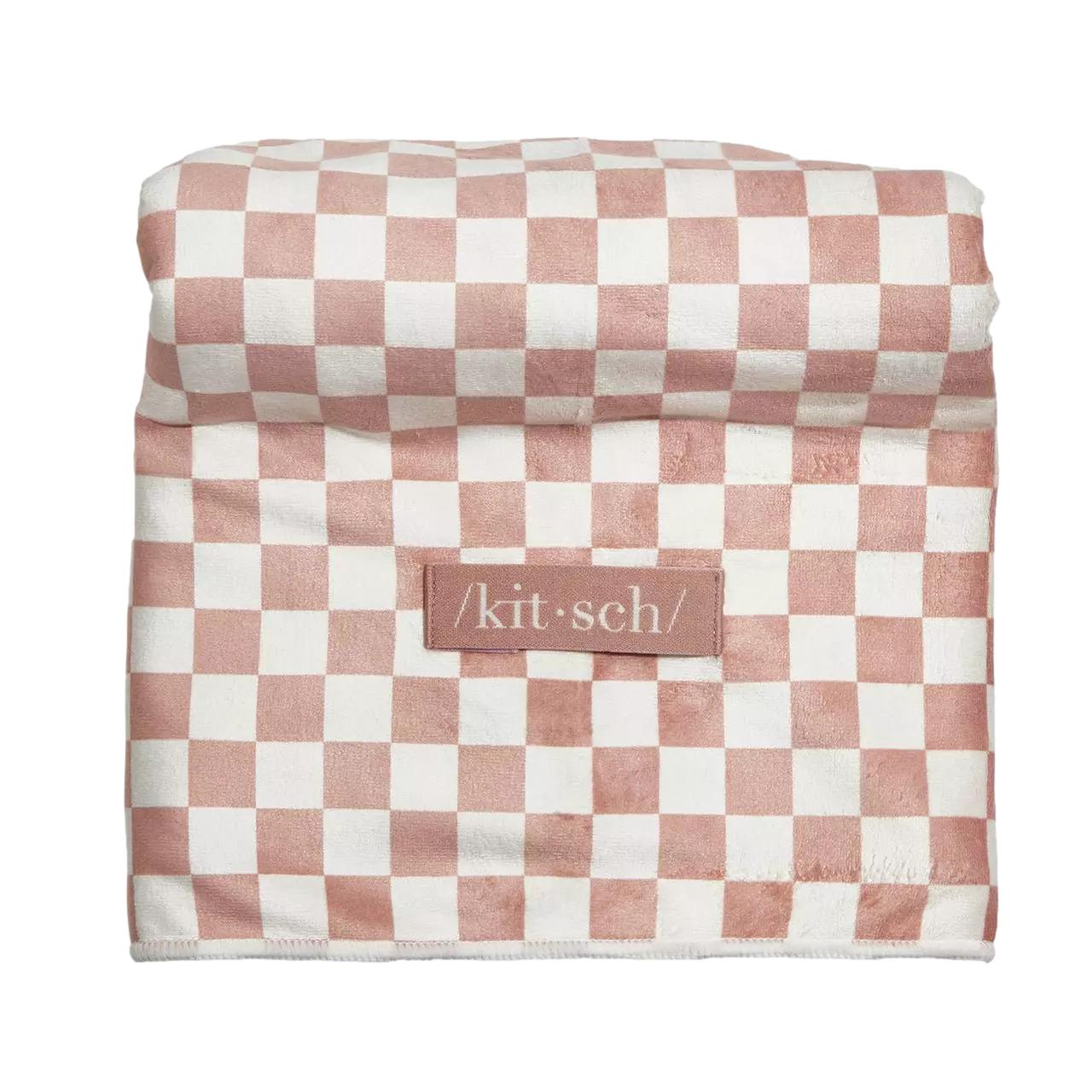Load image into Gallery viewer, Extra Large Quick-Dry Hair Towel Wrap Terracotta Checker - ONE SIZE - Hair Accessories
