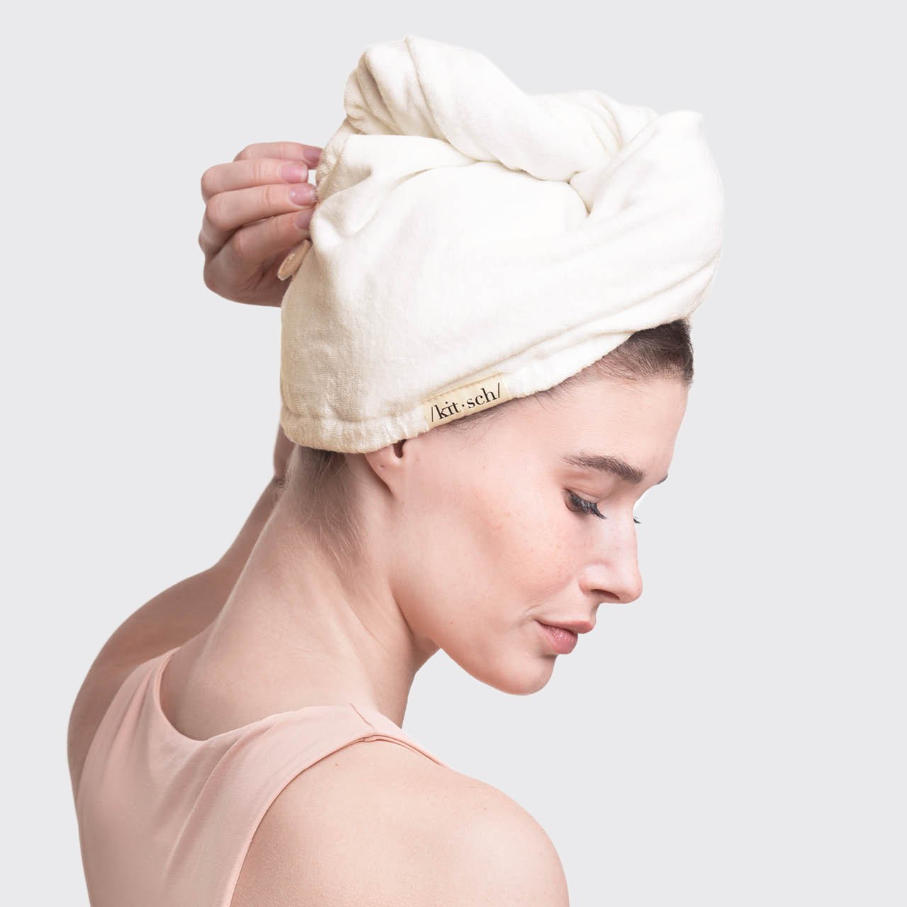 Load image into Gallery viewer, Eco-Friendly Hair Towel Ivory - ONE SIZE - Hair Accessories
