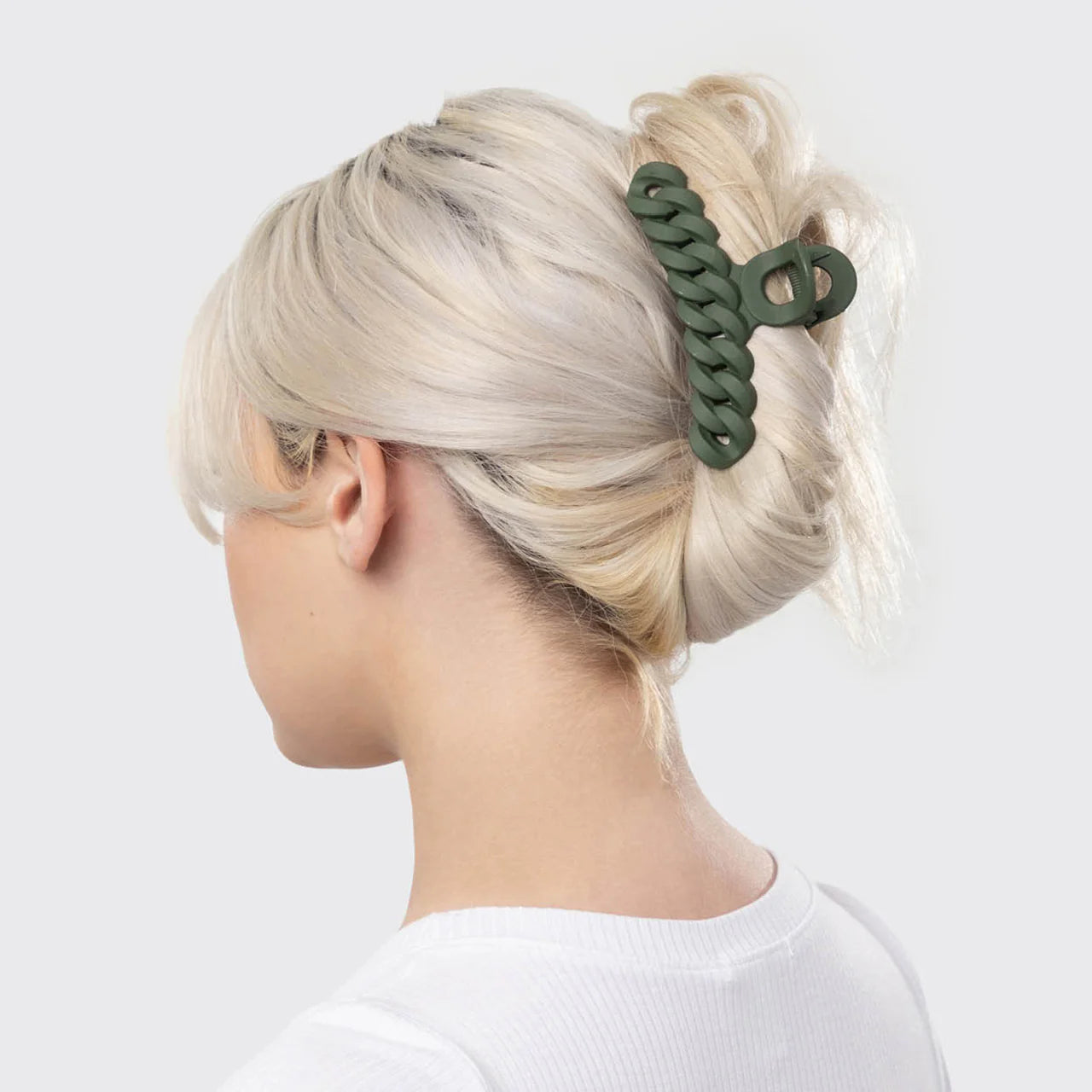 Load image into Gallery viewer, Eco-friendly Chain Claw Clip 3pcs Black/Moss - ONE SIZE - Hair Accesories
