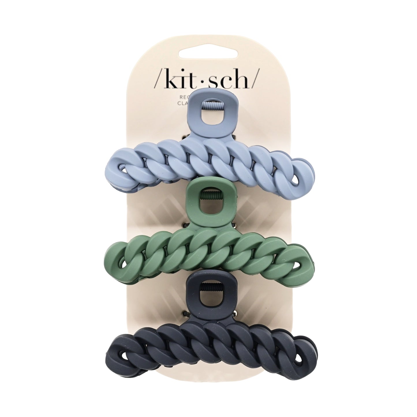 Load image into Gallery viewer, Eco-friendly Chain Claw Clip 3pcs Black/Moss - ONE SIZE - Hair Accesories
