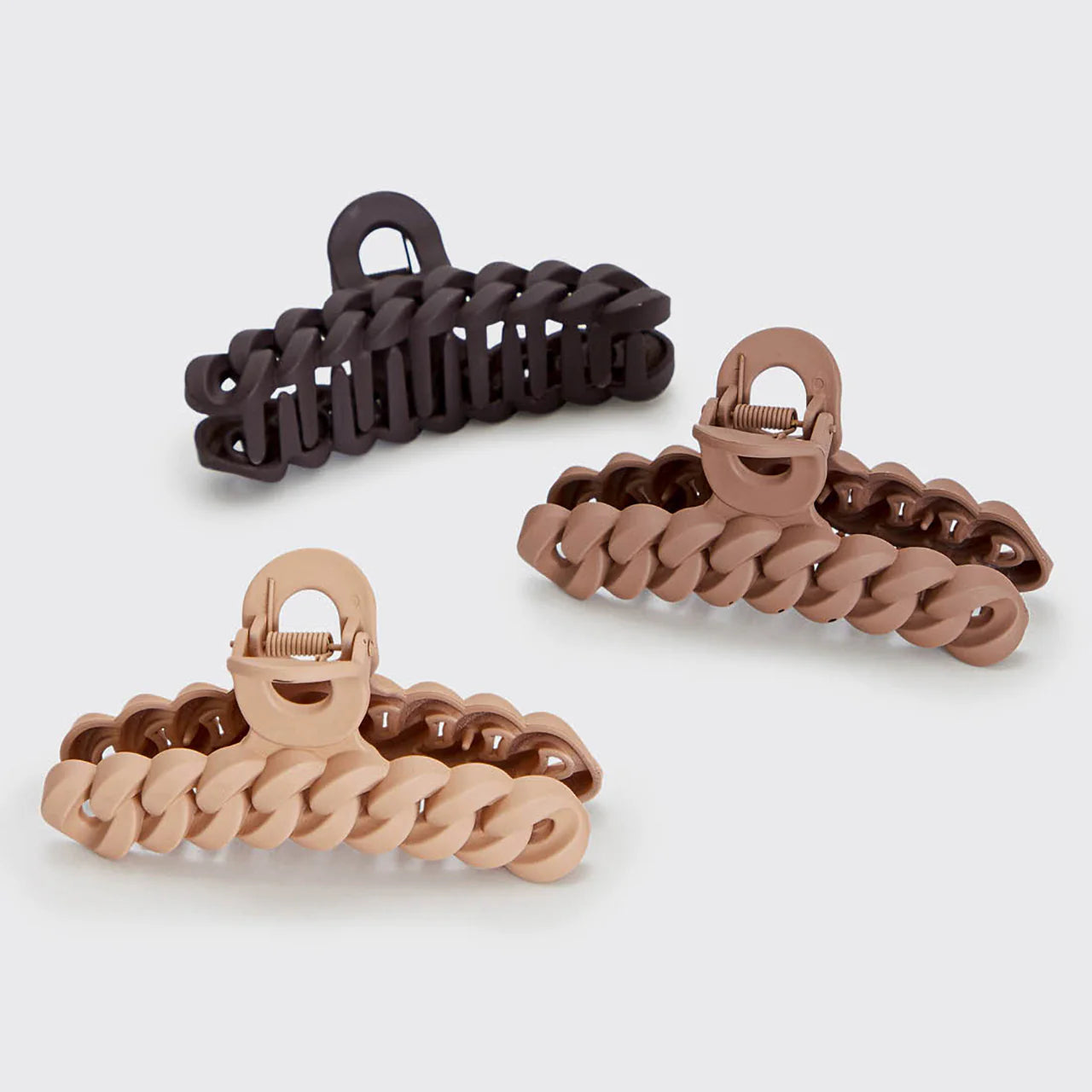 Load image into Gallery viewer, Eco-friendly Chain Claw Clip 3pcs Neutral - ONE SIZE - Hair Accesories
