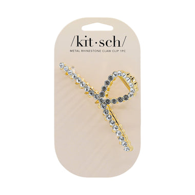 Metal Rhinestone Claw Clip Gold - ONE SIZE - Hair Accesories