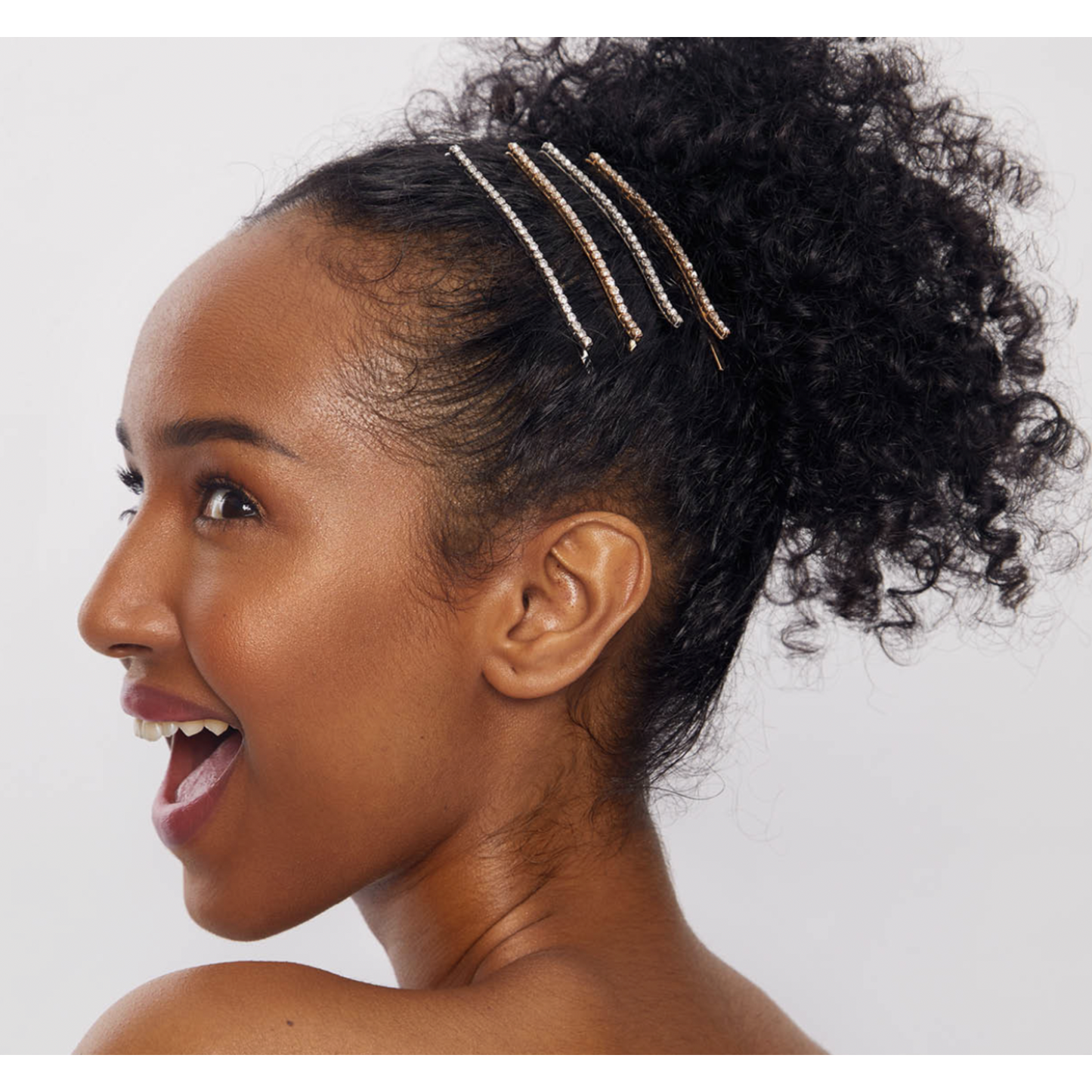 Load image into Gallery viewer, Metal Rhinestone Bobby Pins 4pcs Gold &amp;amp; Silver - ONE SIZE - Hair Accessories
