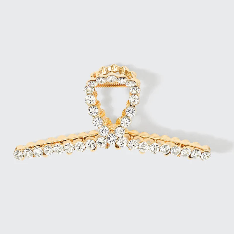 Load image into Gallery viewer, Metal Rhinestone Claw Clip Gold - ONE SIZE - Hair Accesories
