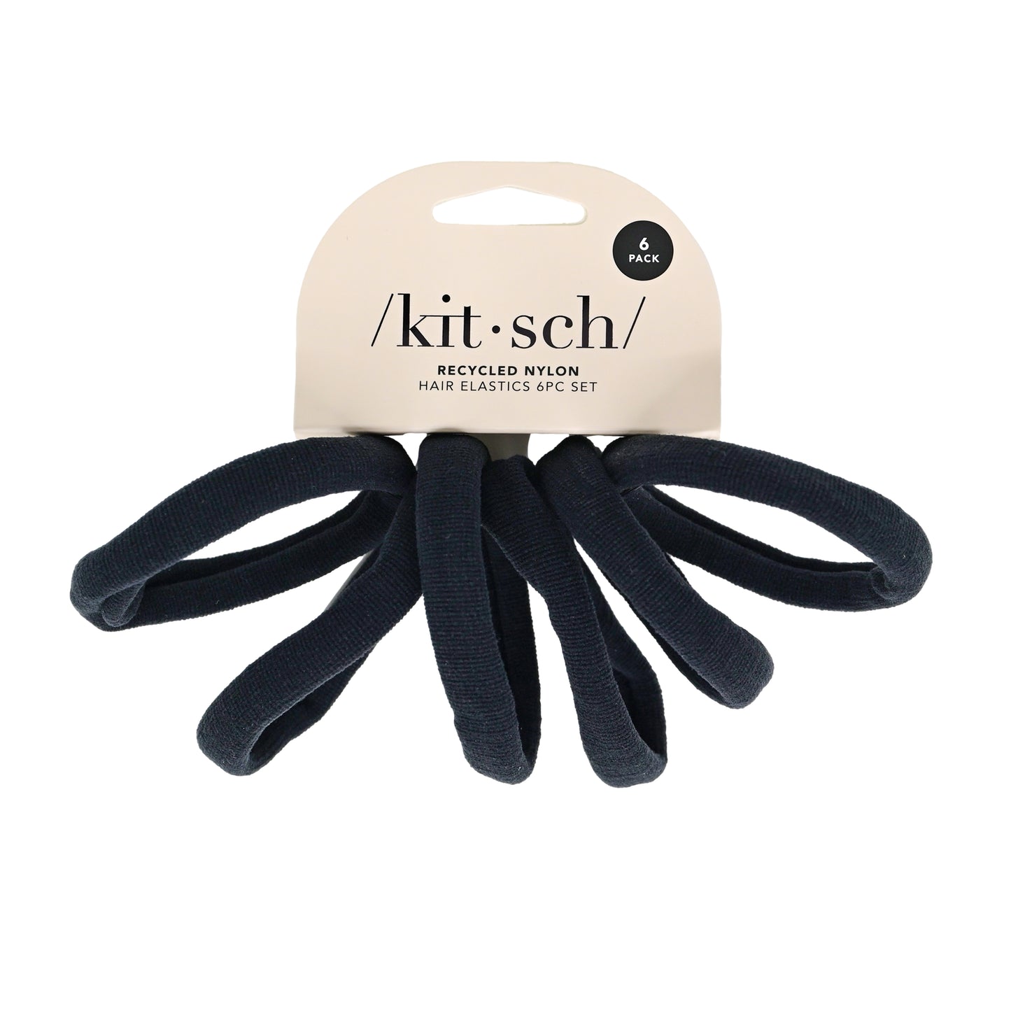 Load image into Gallery viewer, Recycled Nylon Thick Elastics 6pcs Black - ONE SIZE - Hair Accesories
