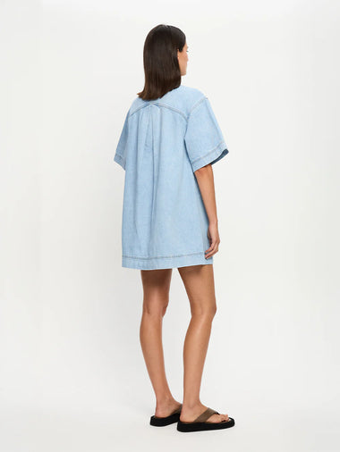 Avery Denim Mini Dress Dusty Blue
