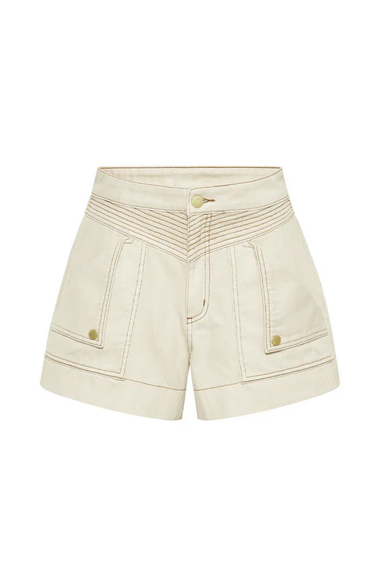 Celene Denim Short Cream