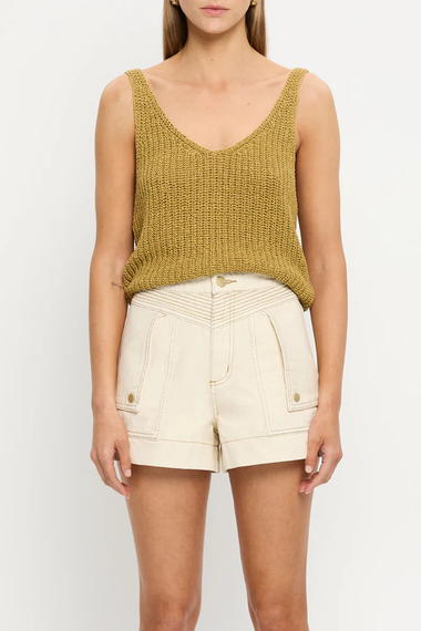 Celene Denim Short Cream