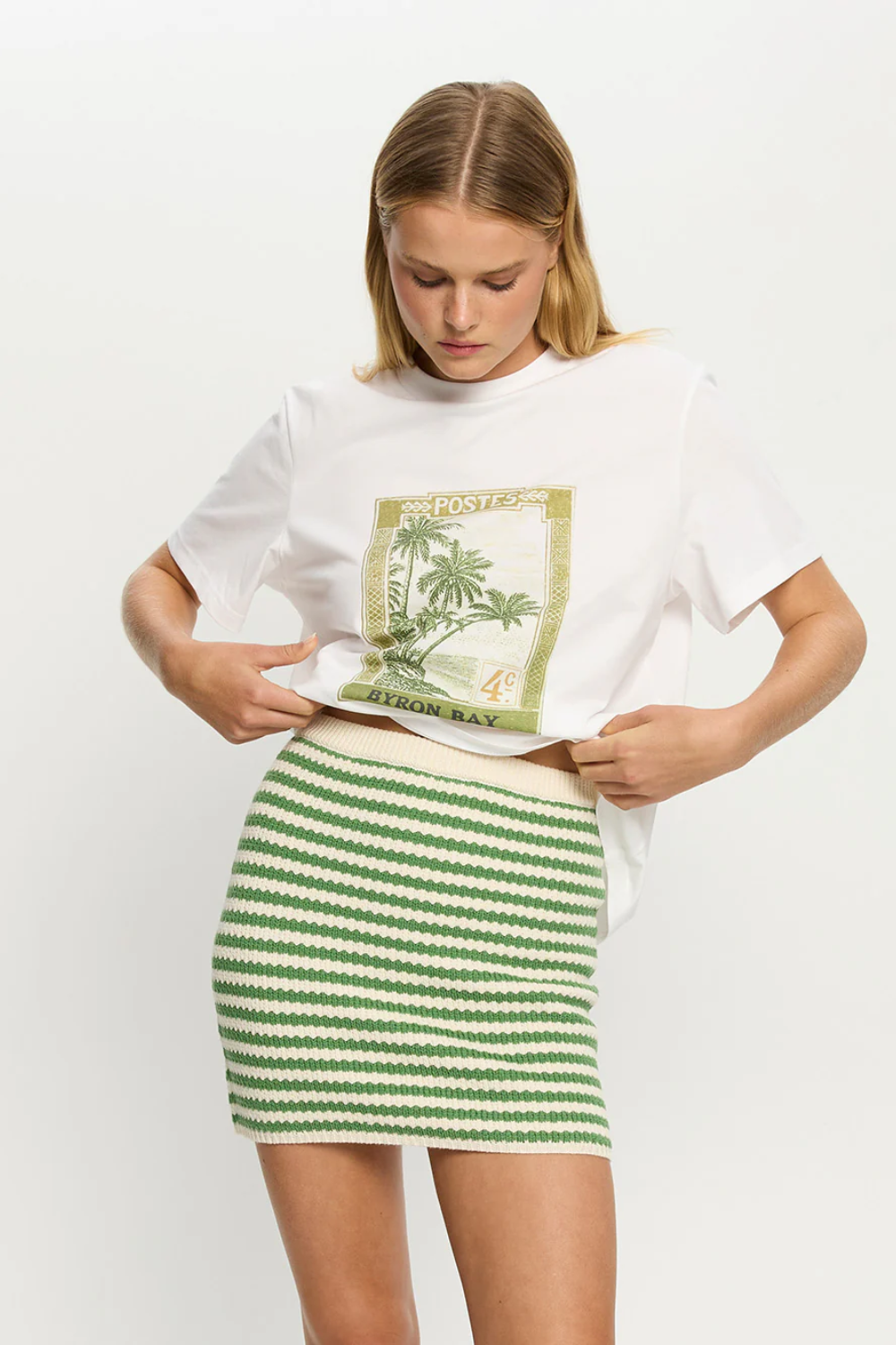 Load image into Gallery viewer, Corinne Knit Mini Skirt Stripe
