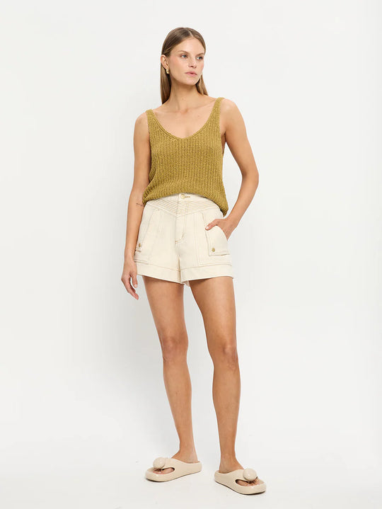 Load image into Gallery viewer, Celene Denim Short Cream
