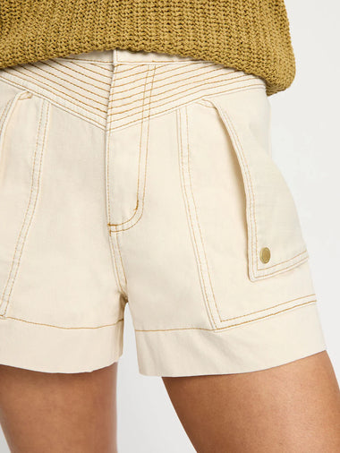 Celene Denim Short Cream