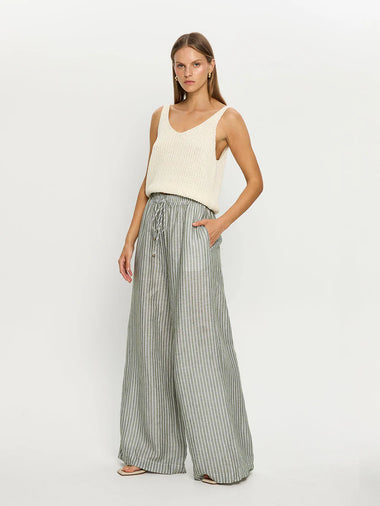 Elara Pant Green Stripe