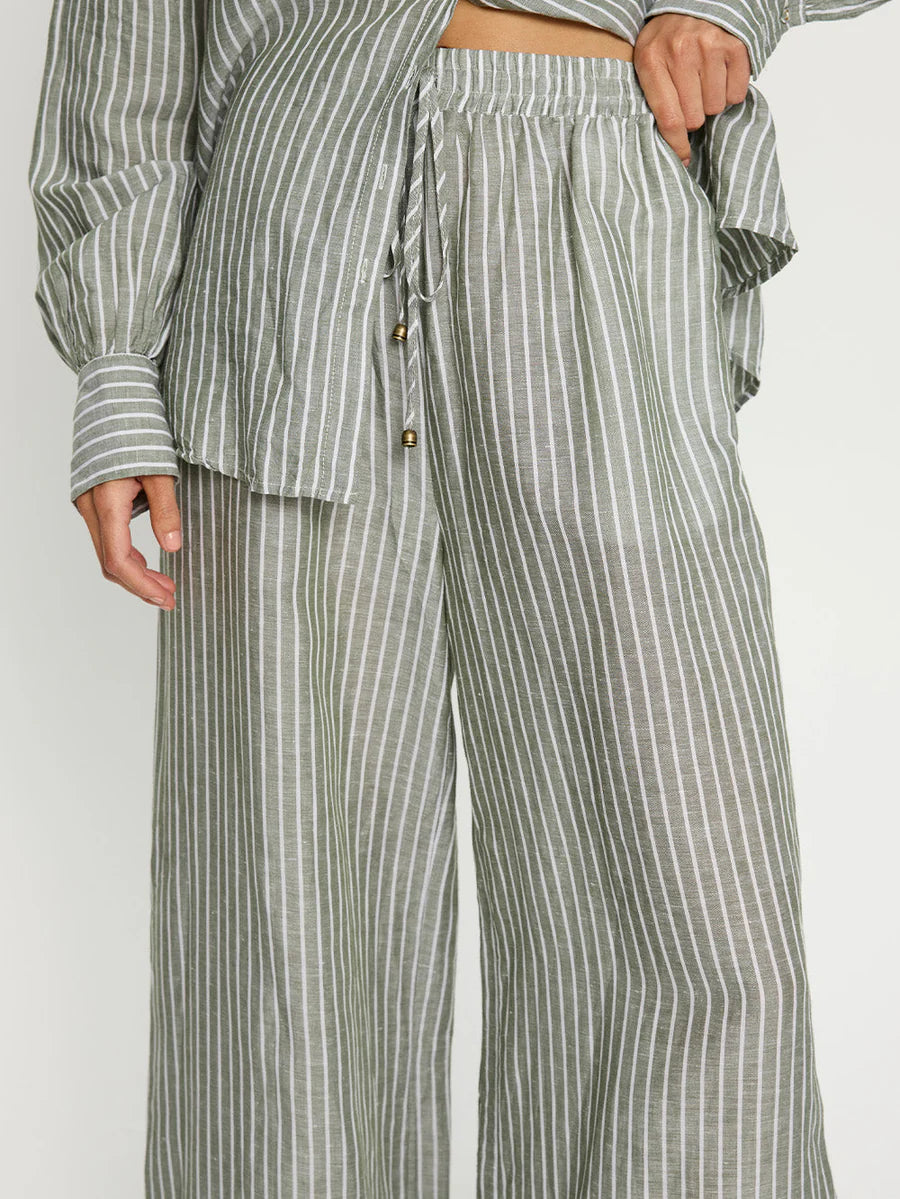 Load image into Gallery viewer, Elara Pant Green Stripe
