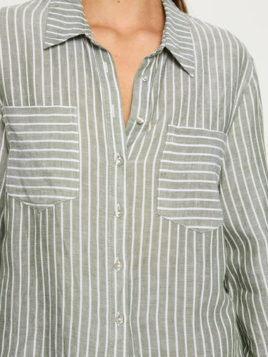 Elara Shirt Green Stripe