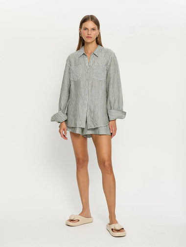 Elara Shirt Green Stripe