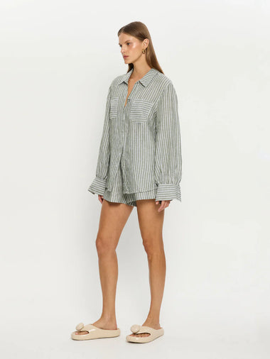Elara Shirt Green Stripe
