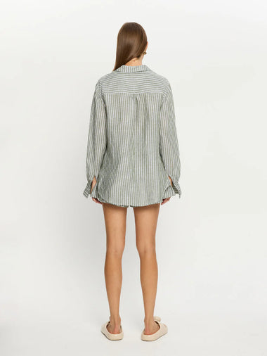 Elara Shirt Green Stripe