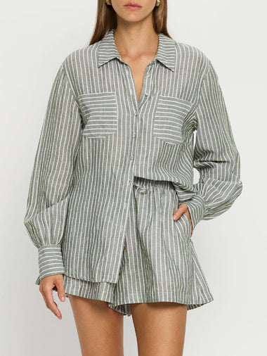 Elara Short Green Stripe