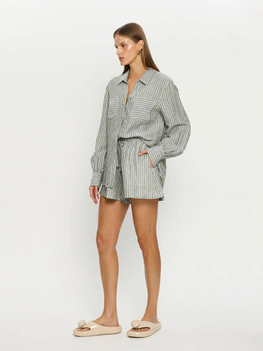 Elara Short Green Stripe