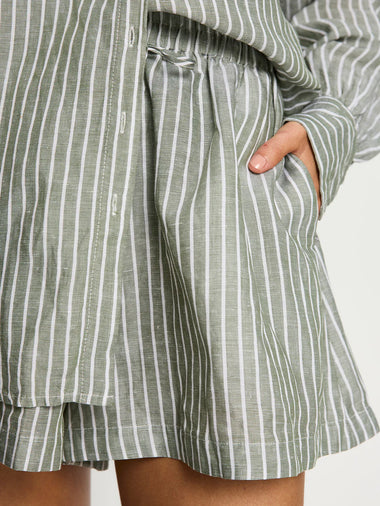 Elara Short Green Stripe