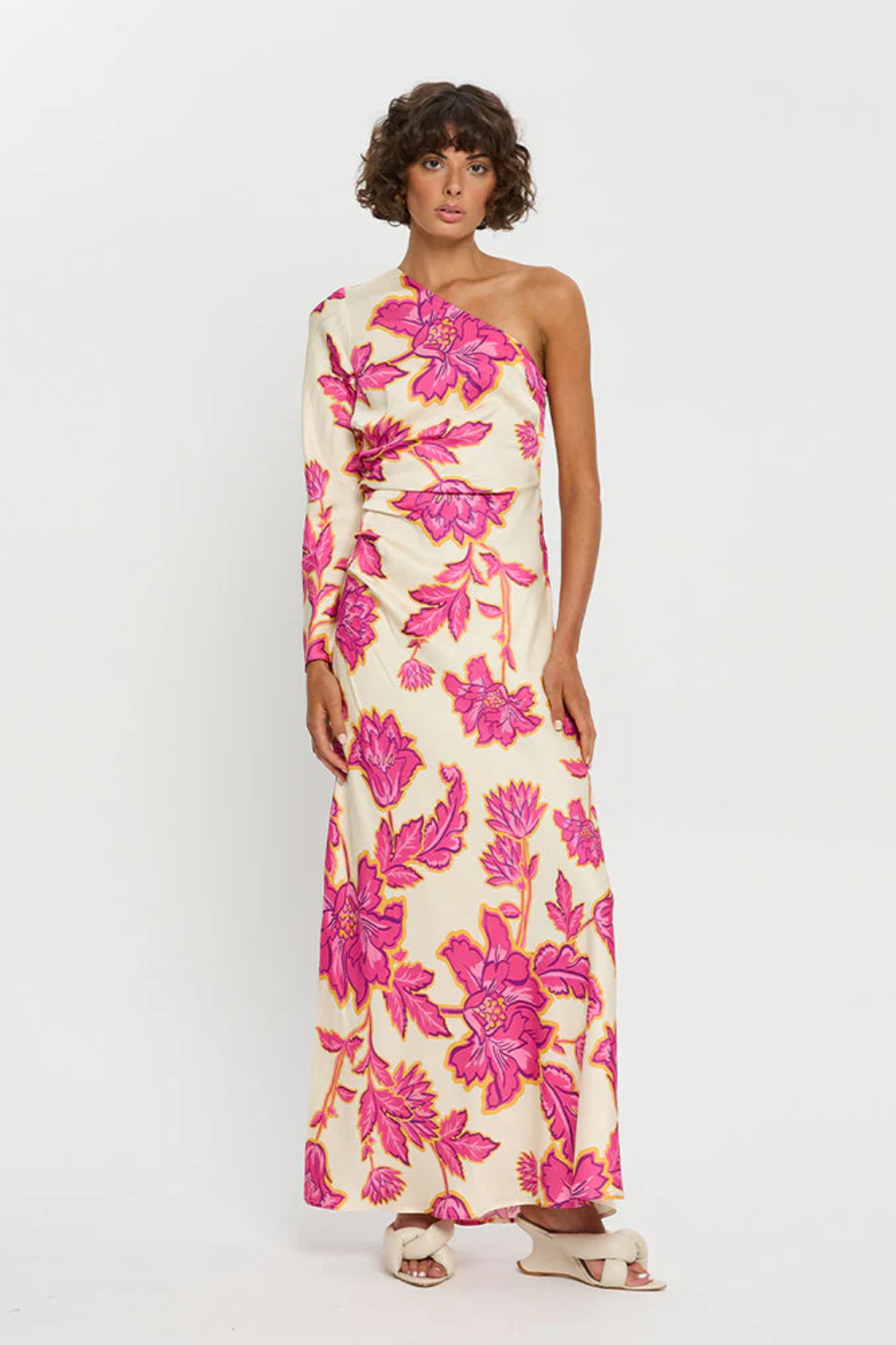 Load image into Gallery viewer, Rhia One Sleeve Maxi Dress
