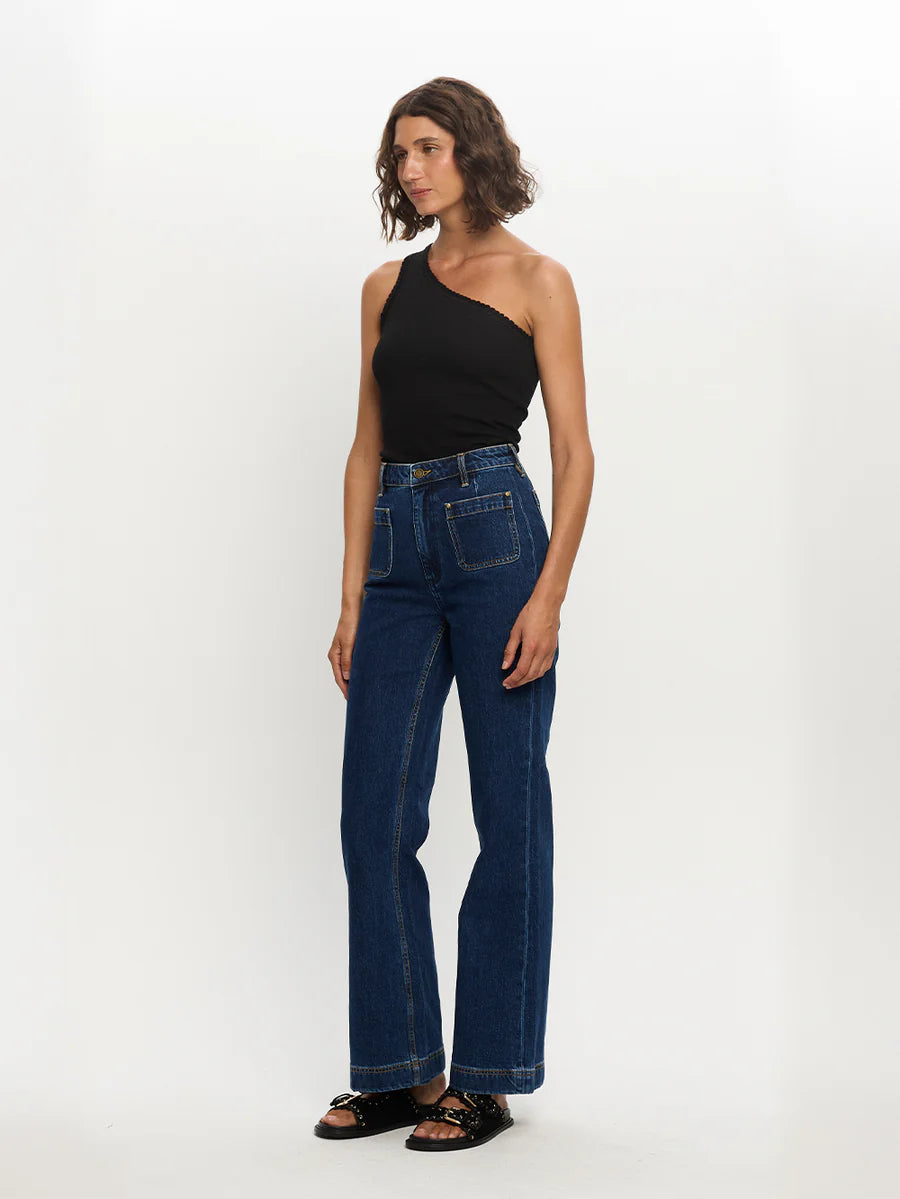 Load image into Gallery viewer, Tallulah One Shoulder Tank Black
