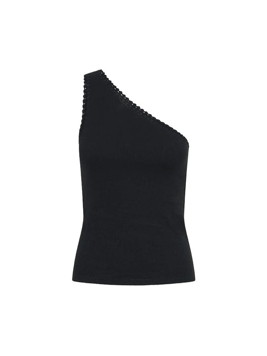 Load image into Gallery viewer, Tallulah One Shoulder Tank Black

