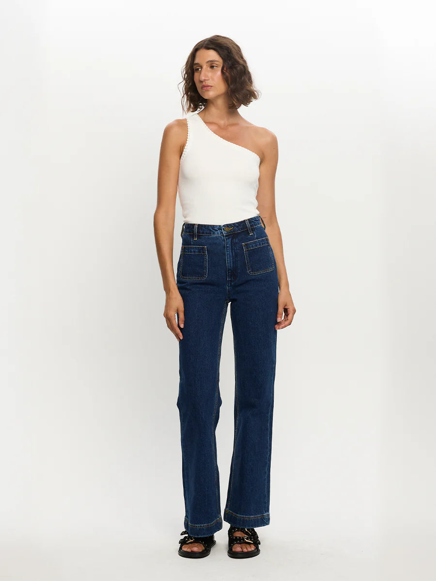 Load image into Gallery viewer, Tallulah One Shoulder Tank White
