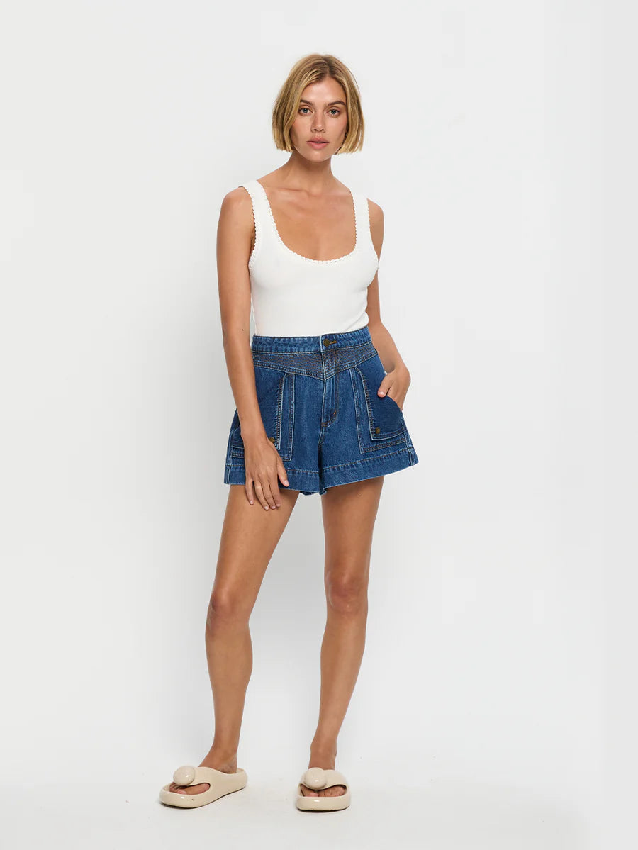 Load image into Gallery viewer, Tallulah Scoop Tank Ivory
