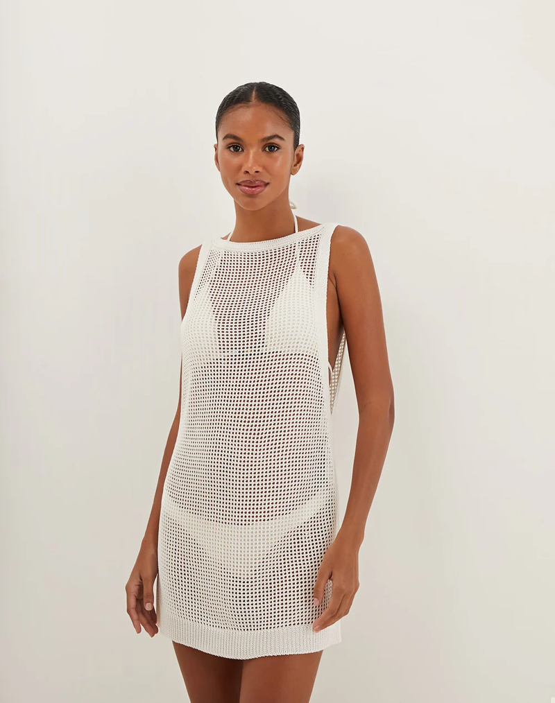 Knit Erika Short Cover Up Off White