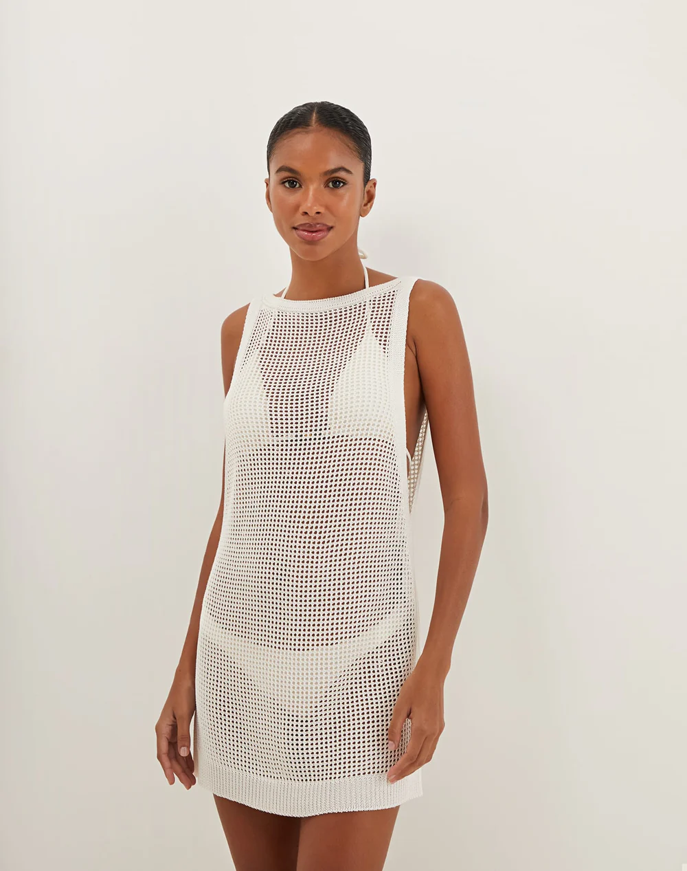 Load image into Gallery viewer, Knit Erika Short Cover Up Off White - Cover Up
